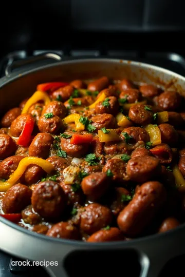 Oven-Baked Italian Sausage with Peppers and Onions presentation