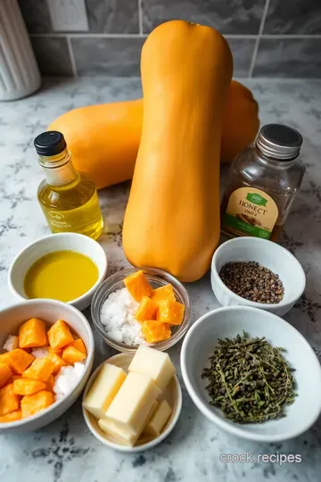 Oven-Roasted Butternut Squash with Honey and Thyme ingredients