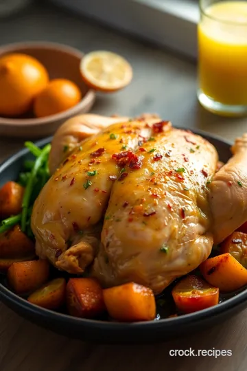 Roasted Colombian Wyandotte Chicken with Citrus Marinade presentation