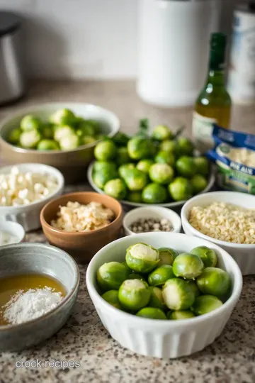 Savory Baked Brussels Sprouts with Parmesan and Garlic ingredients