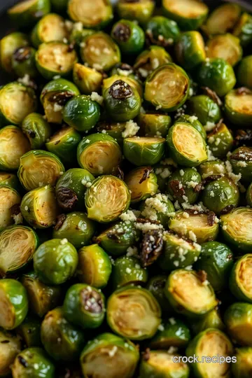 Savory Baked Brussels Sprouts with Parmesan and Garlic presentation
