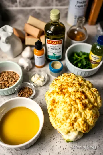 Savory Grilled Cauliflower Steak with Herb Marinade ingredients