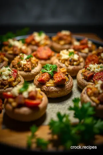 Savory Sausage-Stuffed Mushrooms presentation