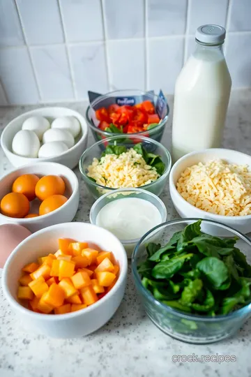 Simple Crustless Quiche Recipe ingredients