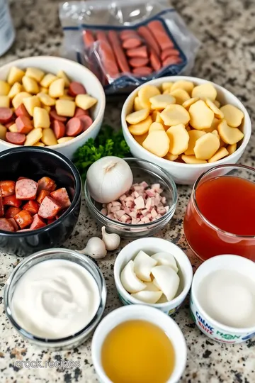 Crock Pot Kielbasa and Pierogies ingredients