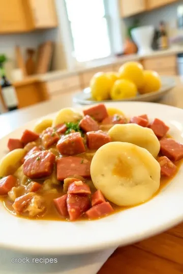 Crock Pot Kielbasa and Pierogies steps