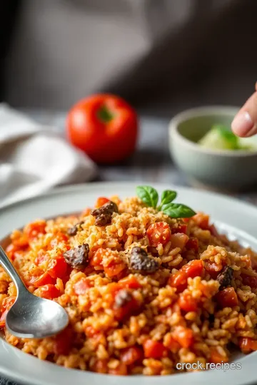 Tomato & Anchovy Risotto presentation