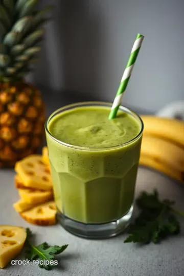 Tropical Kale Bliss: Pineapple Kale Smoothie presentation