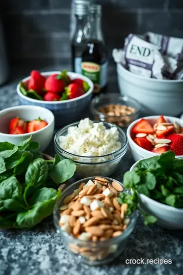 Vibrant Spinach and Strawberry Salad with Balsamic Vinaigrette ingredients