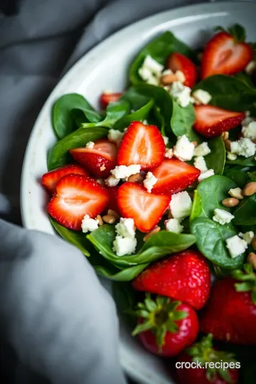 Vibrant Spinach and Strawberry Salad with Balsamic Vinaigrette presentation