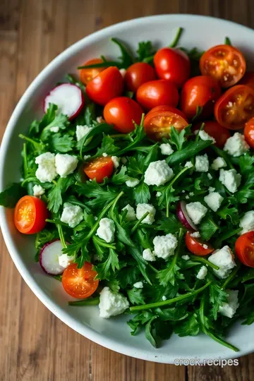 Zesty Arugula Salad with Lemon Vinaigrette presentation