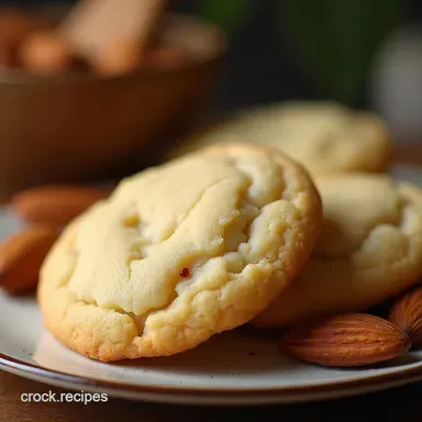 ThreeIngredient Magic Soft Chewy Almond Cookies Flourless Recipe Card