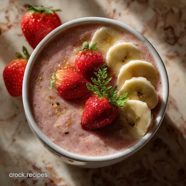 4 Ingredient Strawberry Banana Smoothie Easy 4 Ing: Ready in Minutes Recipe Card