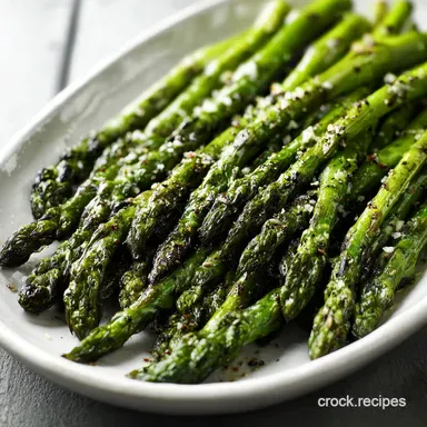 Absurdly Addictive Roasted Asparagus for 4 Servings Recipe Card