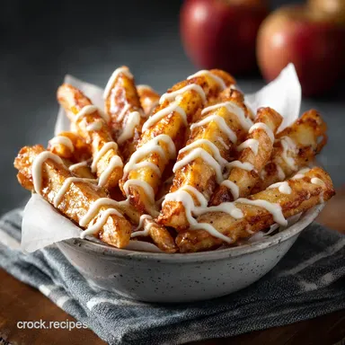 Air Fryer Apple Fries: Crispy, Healthy Snack with Vanilla Glaze Recipe Card
