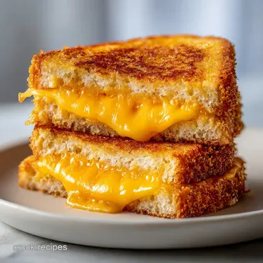 Air Fryer Grilled Cheese in 10 Minutes with Sharp Cheddar | Crispy Sandwich Recipe Card