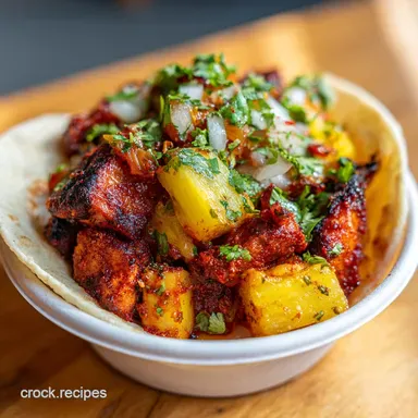 Al Pastor Tacos with Pineapple: Smoky Pork Recipe for 6 Servings Recipe Card