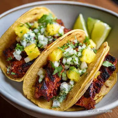Al Pastor Tacos with Pineapple: Smoky Pork Recipe for 6 Servings
