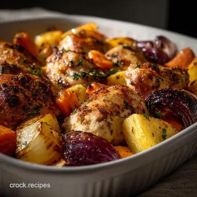 Sheet Pan Chicken Thighs: Crispy Skin Easy Weeknight Dinner Recipe Card