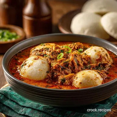 Egusi and Fufu: Authentic Nigerian Soup with Silky Fufu Recipe Card