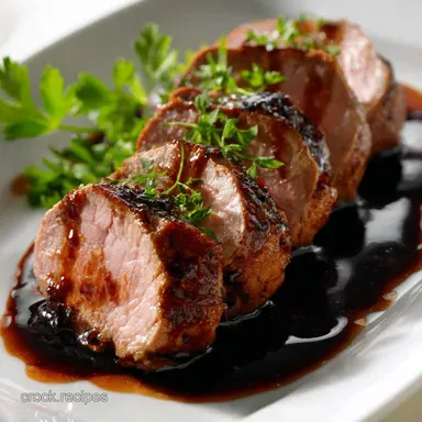 Slow Cooker Pork Tenderloin Effortless Balsamic Herb Glaze Recipe Recipe Card