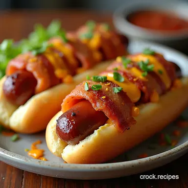 The Best BBQ Bacon Wrapped Cheddar Hot Dog Recipe