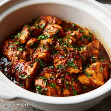 BBQ Crockpot Chicken for 6 Servings Recipe Card