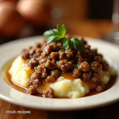 Ultimate Ground Beef Gravy Over Fluffy Mashed Potatoes Recipe Card