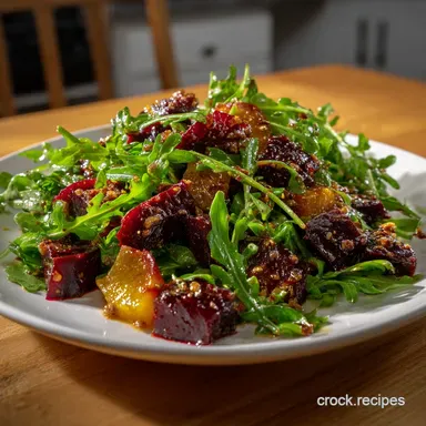 Roasted Beet and Arugula Salad Recipe: Earthy Sweet Recipe Card
