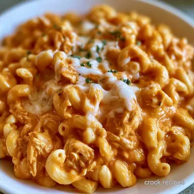 Slow-Cooked Buffalo Chicken Mac Cheese