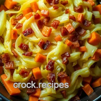 Buttered Cooked Cabbage with Bacon: Easy Comfort Food Recipe Card