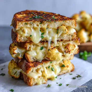 Cauliflower Grilled Cheese Recipe for 2 Servings Recipe Card