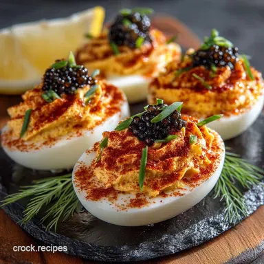 Silky Deviled Eggs with Caviar The Gentrys Garnish Recipe Recipe Card