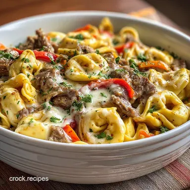 Cheesesteak Tortellini Slow Cooker Favorites