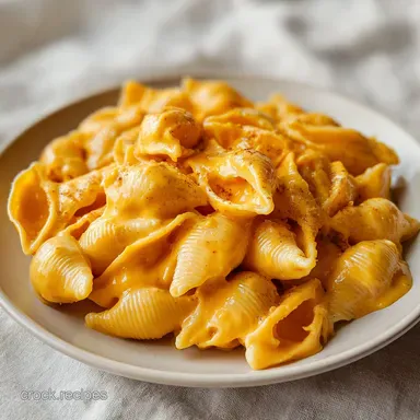 Cheesy Crock Pot Shells for 8 Servings Recipe Card