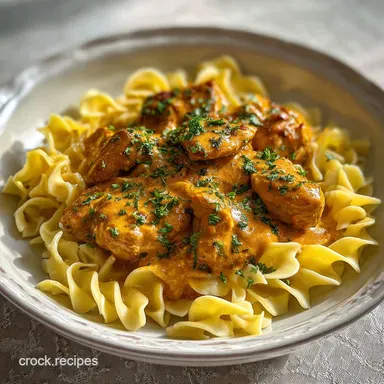 Chicken Paprikash and Egg Noodles: Slow-Cooked Comfort Recipe Card