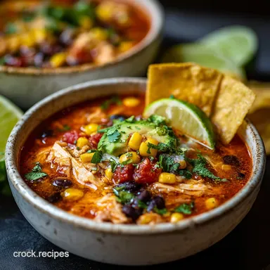 Chicken Tortilla Soup: Crispy Baked Finish Recipe Card
