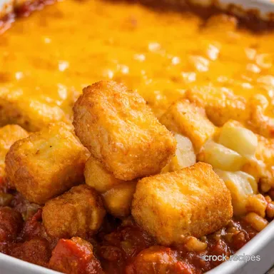 Chili Cheese Tater Tot Casserole Easy Comfort Food Recipe Card