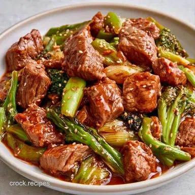 Chinese Food Slow Cooker with Beef Recipe Card