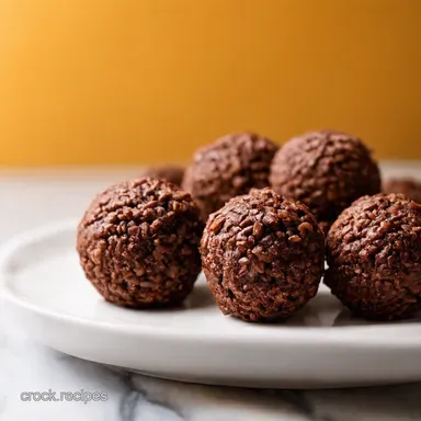 Chocolate Rice Krispie Balls Recipe Easy NoBake Treat Recipe Card