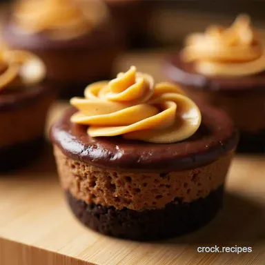 Decadent Chocolate Peanut Butter Mini Cheesecakes Recipe Card