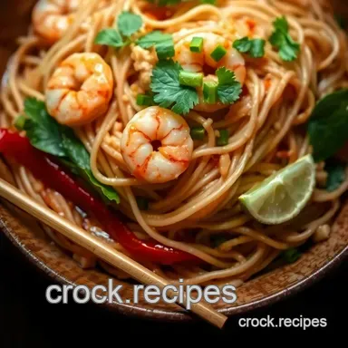 Classic Pad Thai with Shrimp: A Taste of Thailand at Home Recipe Card