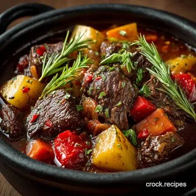 Chefs Easy Crockpot Beef Stew SlowCooked ForkTender Recipe Card