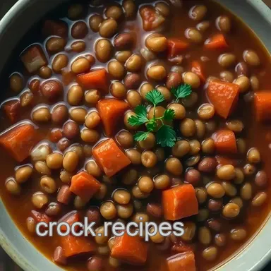 Comfort in a Bowl: Easy Lentil Bean Soup Slow Cooker Recipe Recipe Card