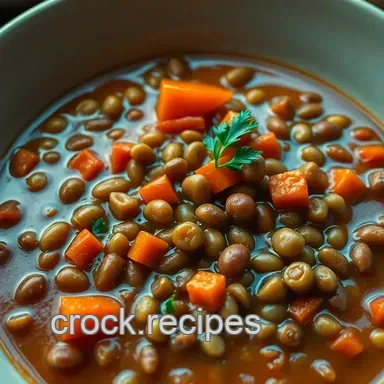 Comfort in a Bowl: Easy Lentil Bean Soup Slow Cooker Recipe Recipe Card