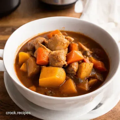 Hearty Chicken Stew Cottage Comfort with Root Veggies Recipe Card