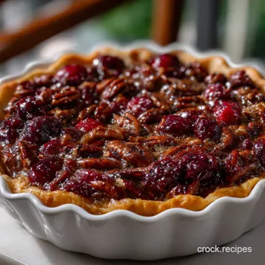 Cranberry Pecan Pie: Tart Buttery Showstopper Dessert Recipe Card