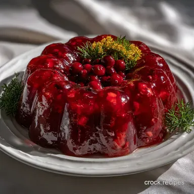 Cranberry Jello Salad Holiday Side Dish Everyone Loves with Pineapple: Velvety Recipe Card