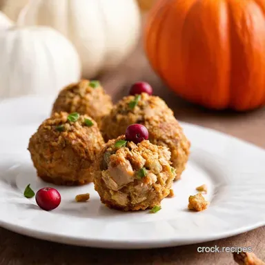 Cranberry Turkey Stuffing Balls Easy Thanksgiving Bites Recipe Card