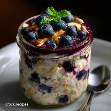 Make Ahead Breakfast Overnight Oats Youll Actually Crave with Blueberries Recipe Card